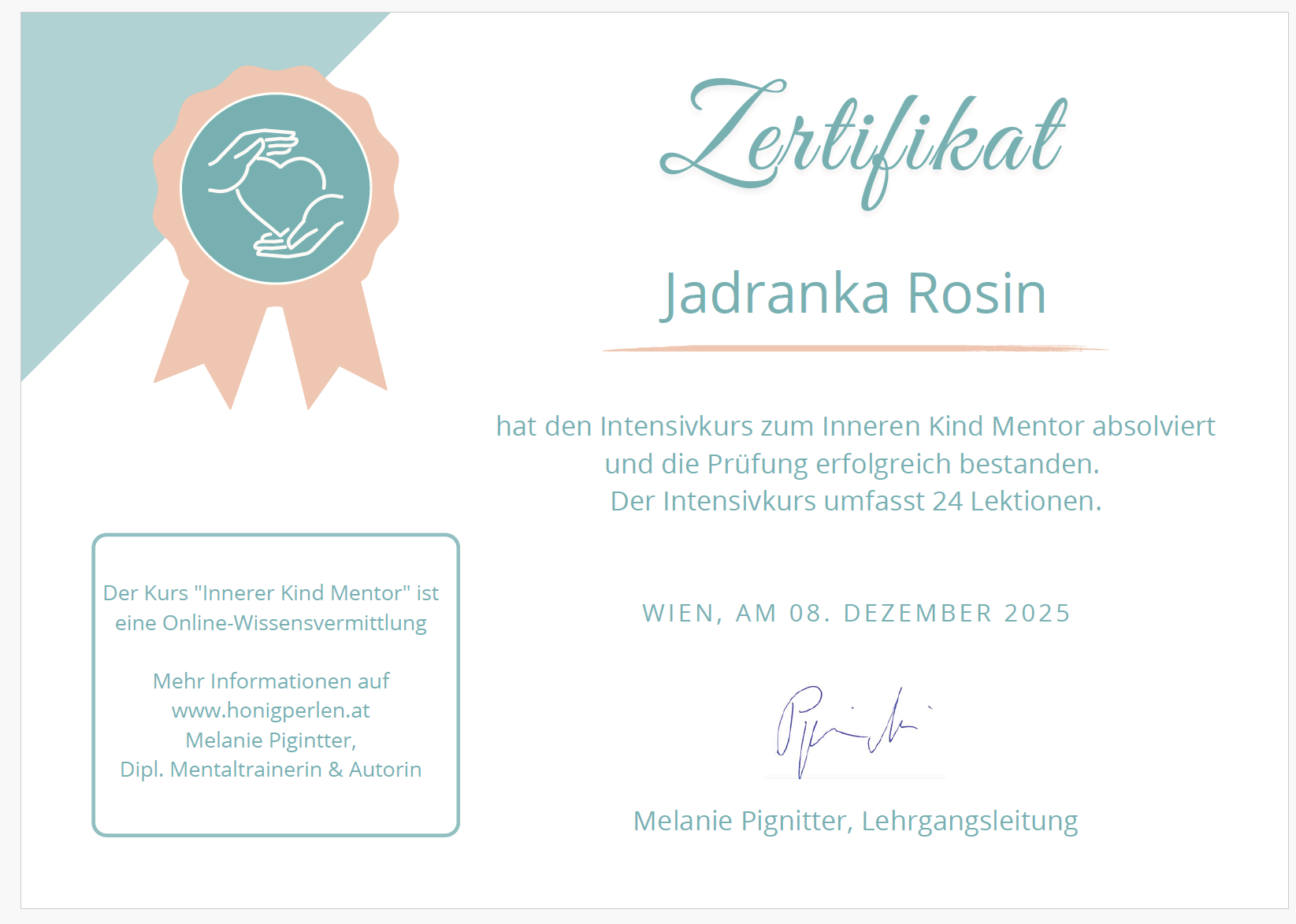 Zertifikat Innerer Kind Mentor - Klicken zum Öffnen
